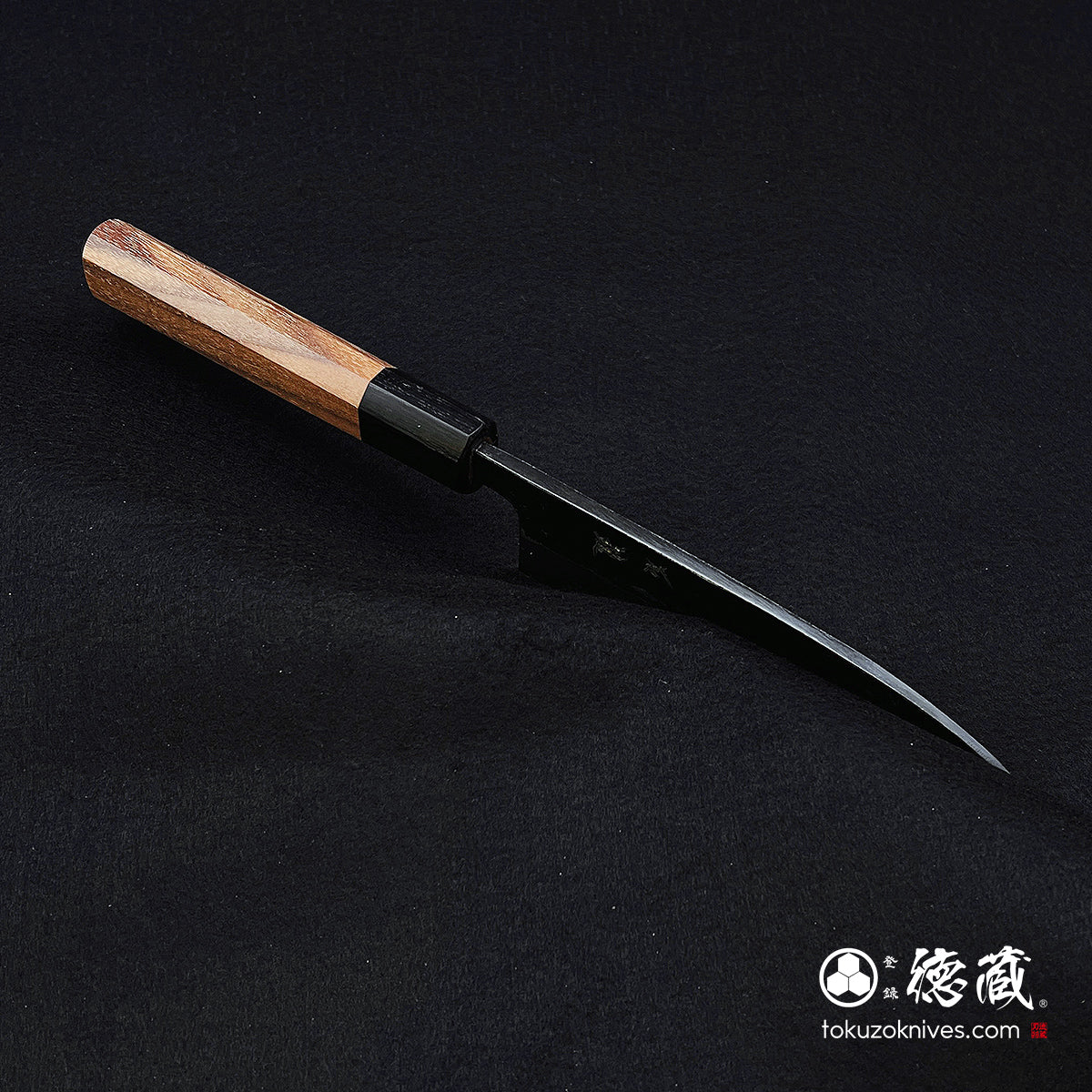 Blue S, black finish, chopping knife, walnut octagonal handle