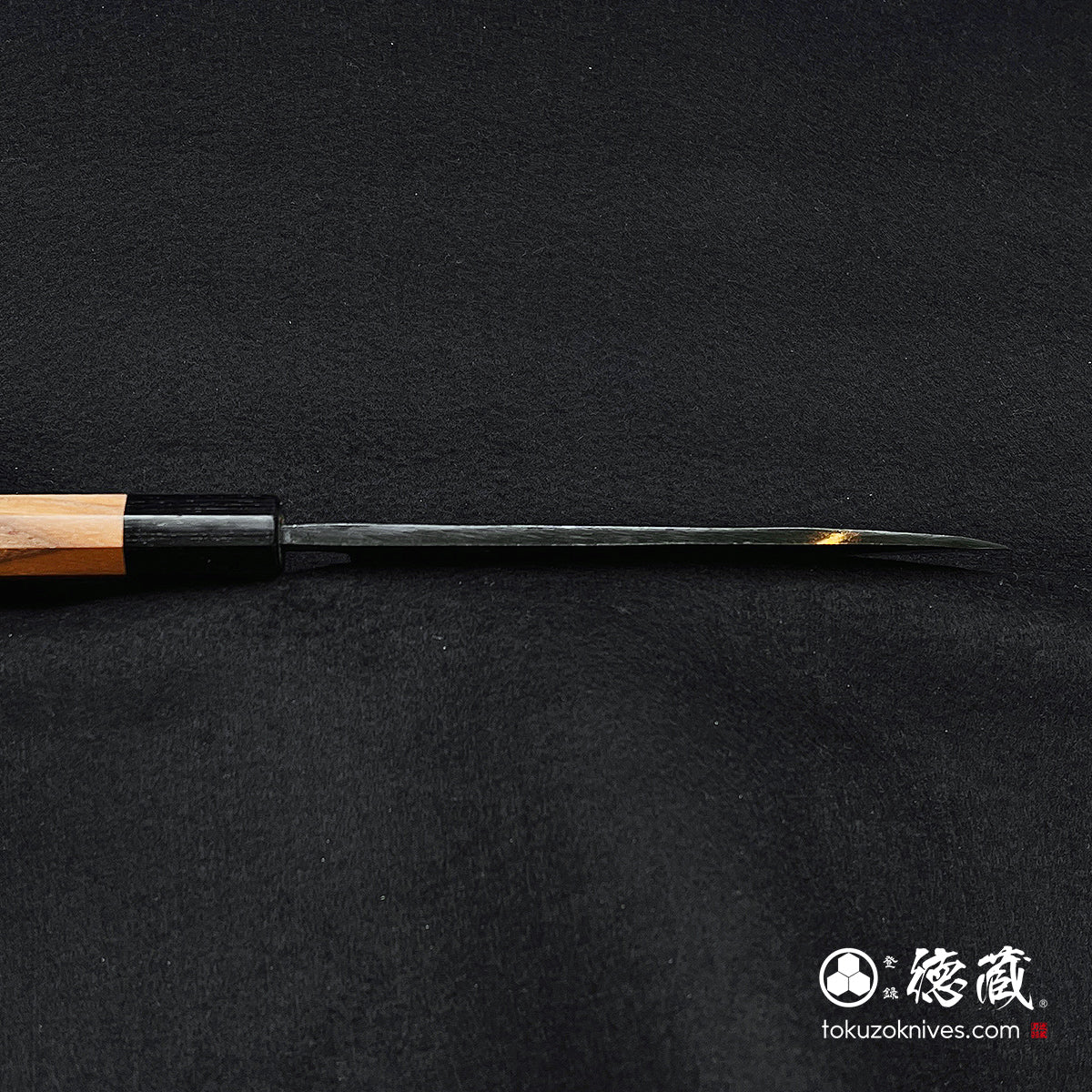 Blue S, black finish, chopping knife, walnut octagonal handle