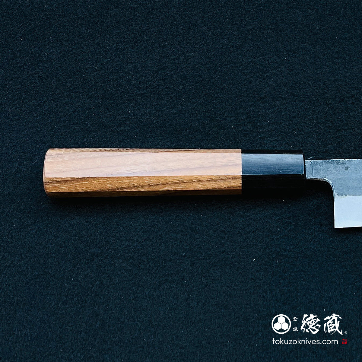 Blue S, black finish, chopping knife, walnut octagonal handle