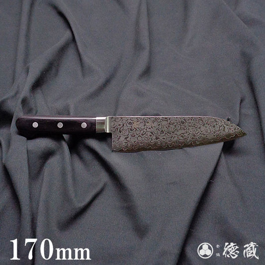 VG10 ダマスカス 三徳包丁 黒ハンドル