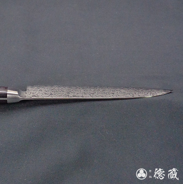 VG10 Damascus Santoku knife, black handle