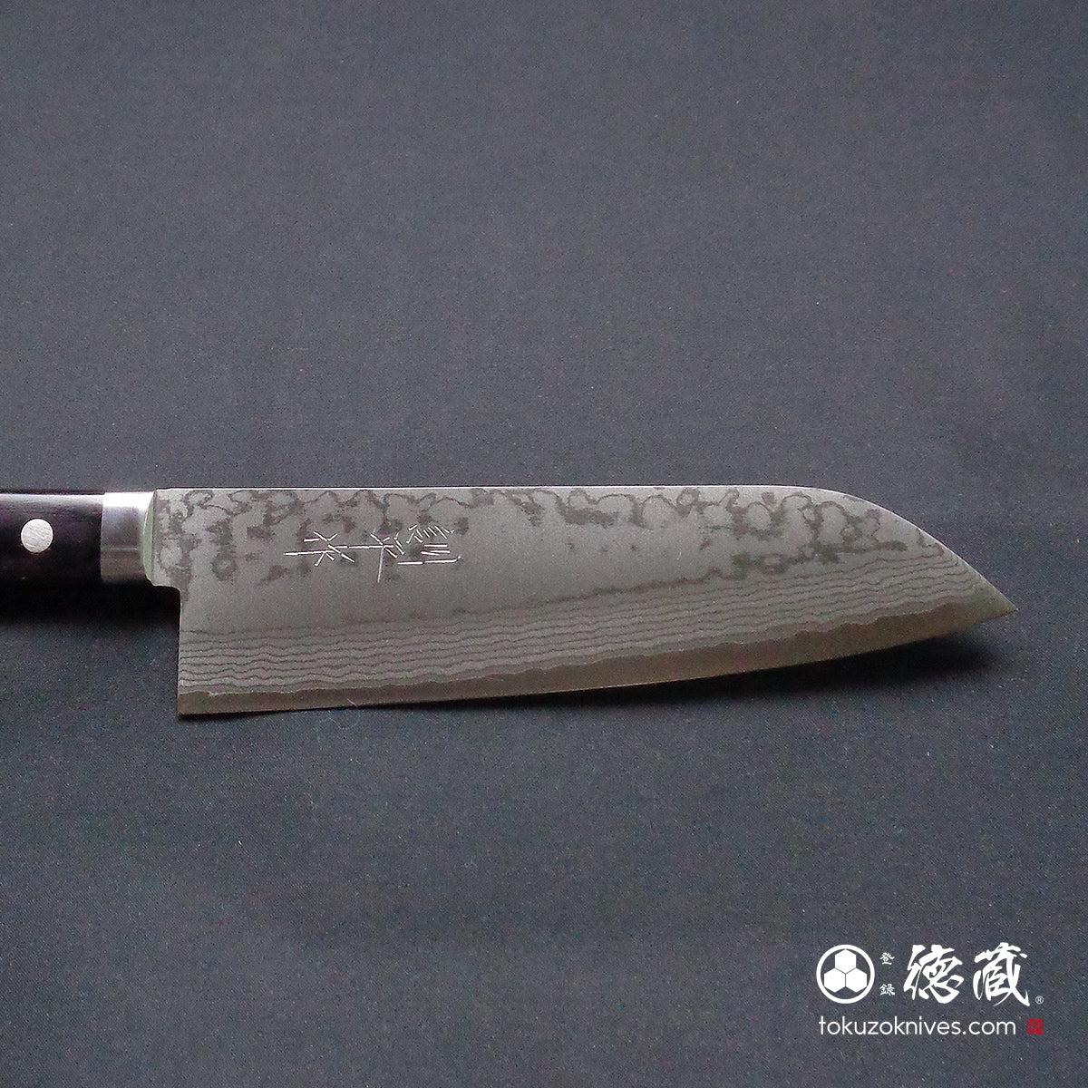 VG10 Santoku knife, black handle