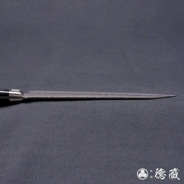 Stainless AUS8 Hammered Finish Santoku Knife Black Handle