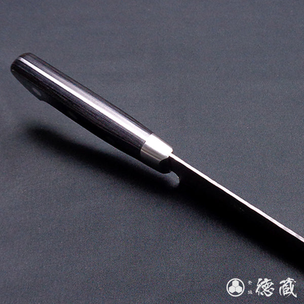 Stainless AUS8 Hammered Finish Santoku Knife Black Handle