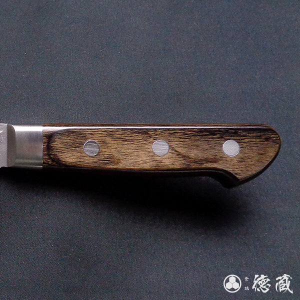 Stainless AUS8 Hammered Finish Santoku Knife Dark Brown Handle