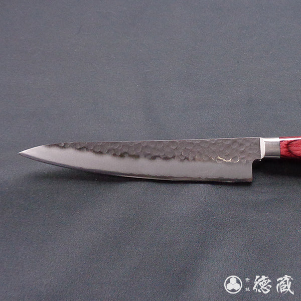 Stainless AUS8 Hammered Finish Petty / Paring Knife Red Handle