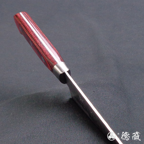 Stainless AUS8 Hammered Finish Petty / Paring Knife Red Handle