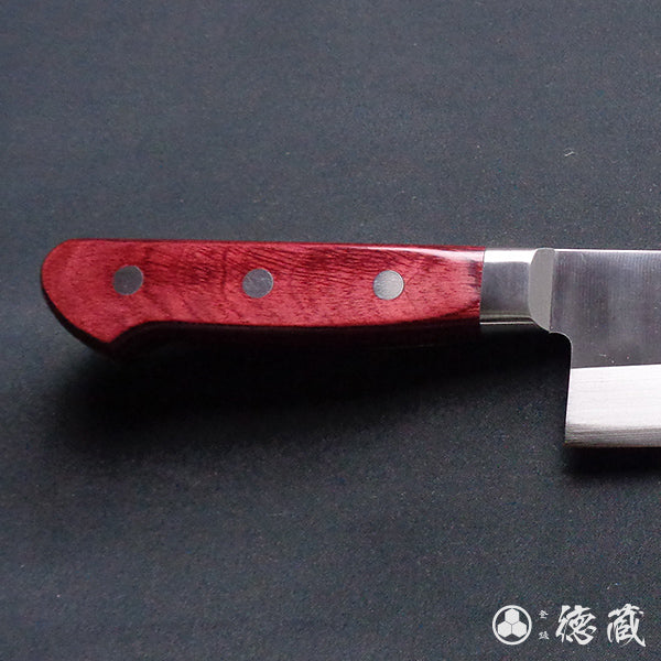 AUS8 三徳包丁 赤ハンドル