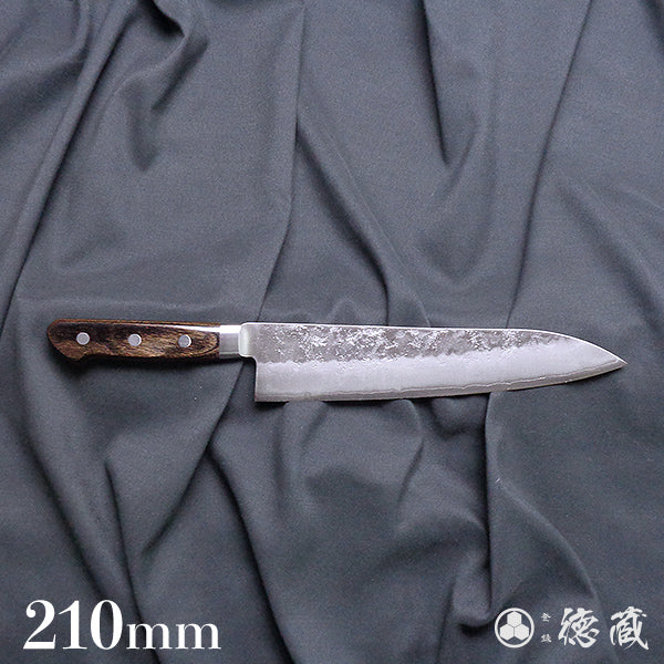 Silver-3 matt finish Gyutou knife dark brown handle