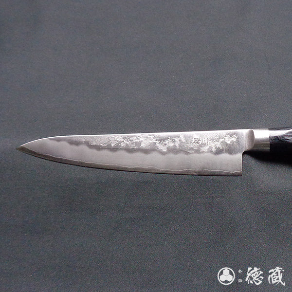 Stainless Silver Steel No. 3 Satin Finish Petty / Paring Knife Black Handle