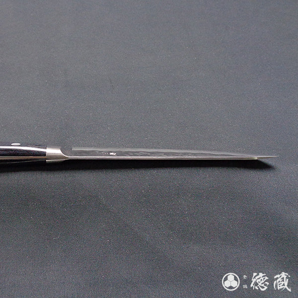 Stainless Silver Steel No. 3 Satin Finish Petty / Paring Knife Black Handle
