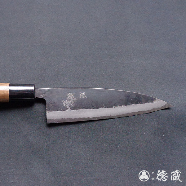 Carbon Blue Steel No. 2 Black Finish Funayuki Knife Walnuts Handle
