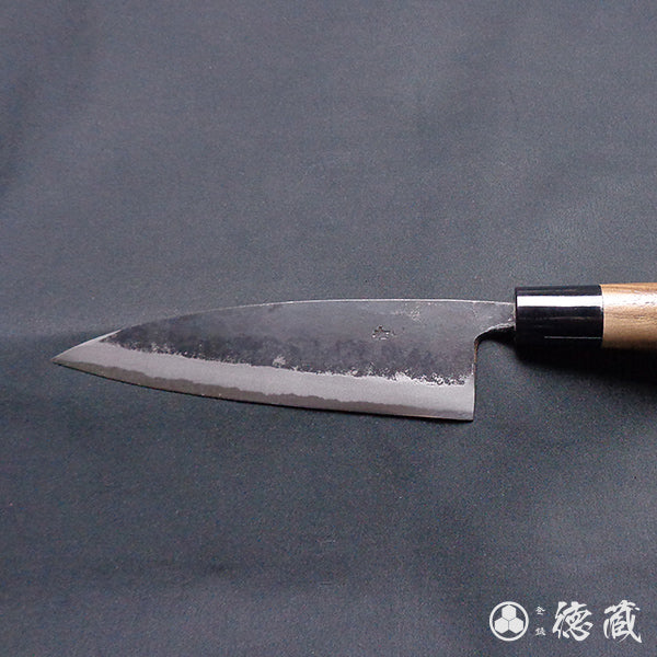 Carbon Blue Steel No. 2 Black Finish Funayuki Knife Walnuts Handle