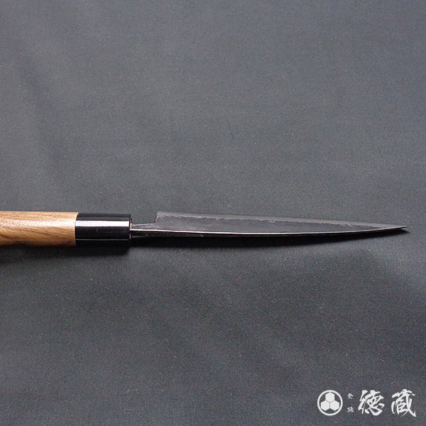 Carbon Blue Steel No. 2 Black Finish Funayuki Knife Walnuts Handle