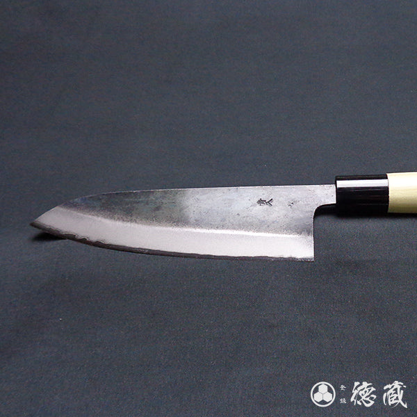 Blue-2 blackened finish Santoku knife Park handle