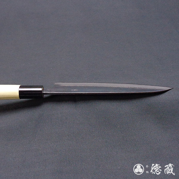 Blue-2 blackened finish Santoku knife Park handle