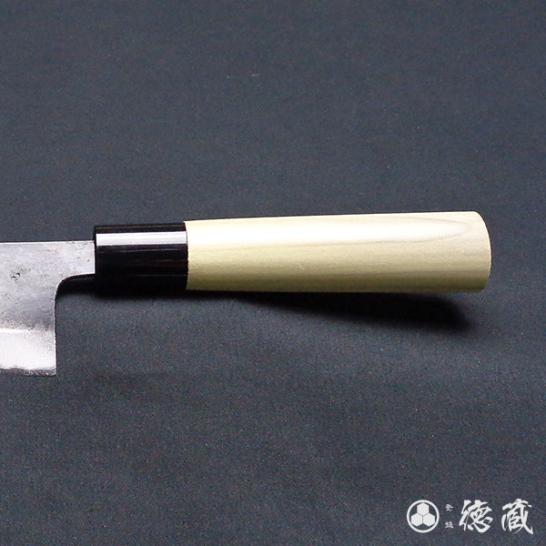 Blue-2 blackened finish Santoku knife Park handle