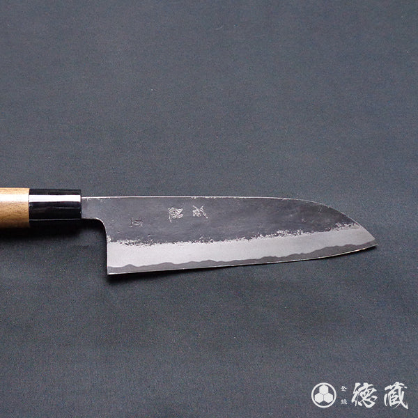 Blue-1 blackened finish Santoku knife walnut handle