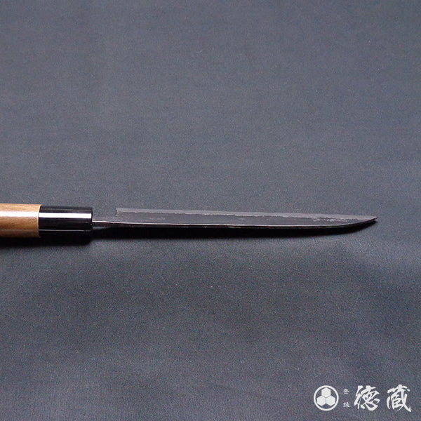 Blue-1 blackened finish Santoku knife walnut handle