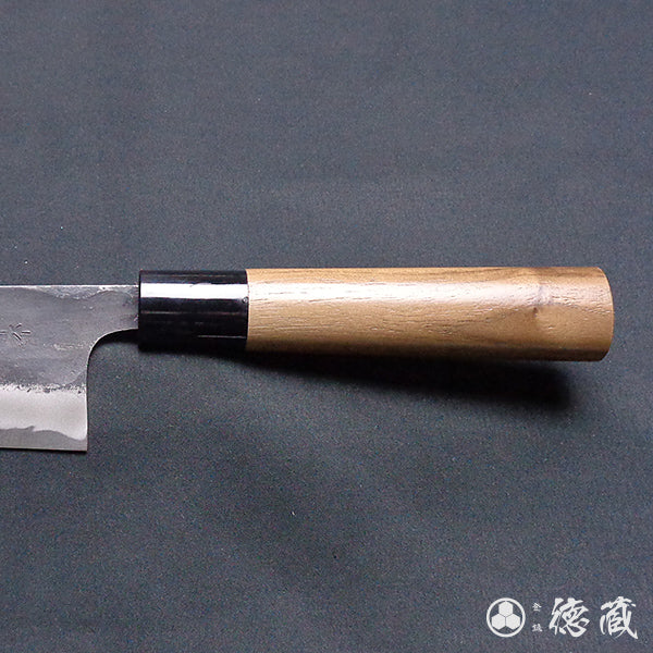 Carbon Aogami Super Black Finish Santoku Knife Walnuts Handle