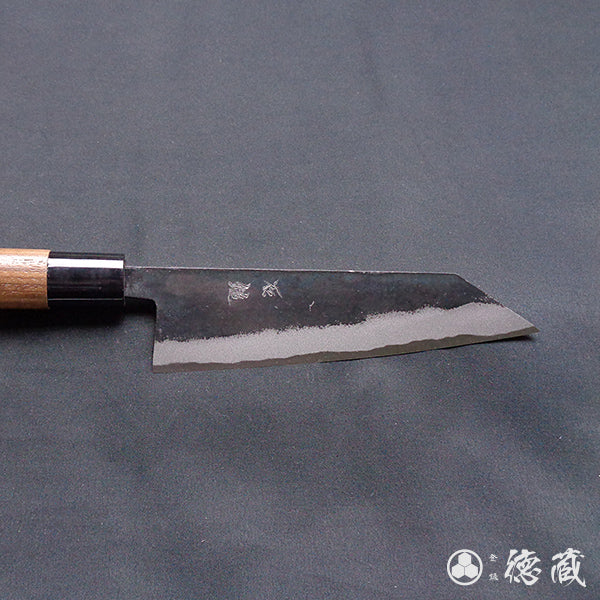 Carbon Blue Steel No. 2 Black Finish Kiritsuke Knife Walnuts Handle