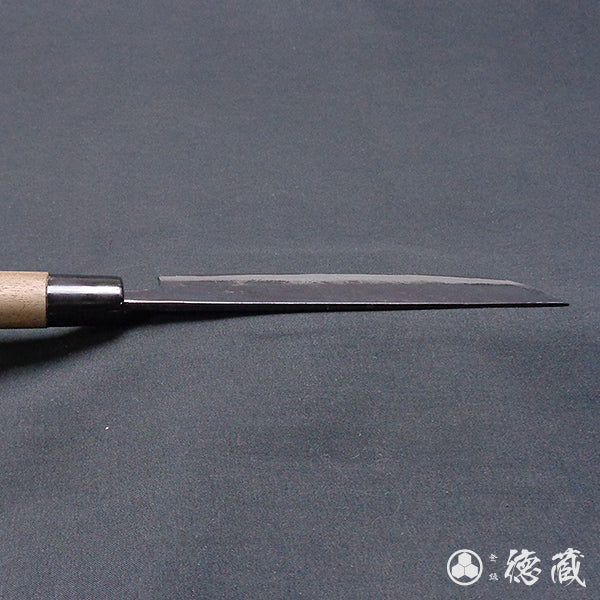 Carbon Blue Steel No. 2 Black Finish Nakiri Knife Walnuts Handle