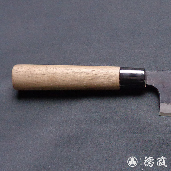 Carbon Blue Steel No. 2 Black Finish Nakiri Knife Walnuts Handle