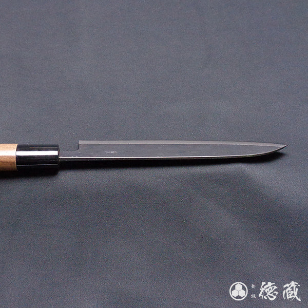 Carbon Blue Steel No. 2 Black Finish Santoku Knife Walnuts Handle