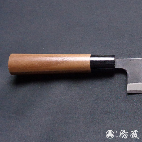 Carbon Blue Steel No. 2 Black Finish Santoku Knife Walnuts Handle