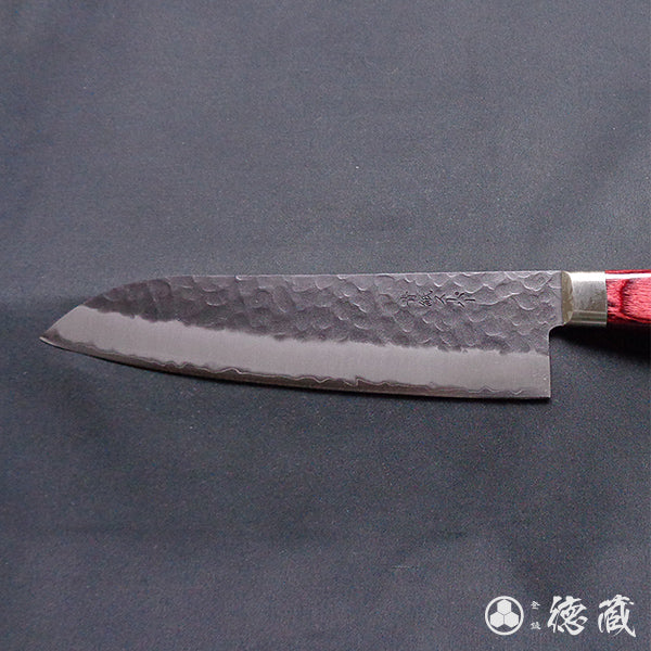 blue super carbon steel   hammered finish  Gyutou-knife (chef's knife)  red handle