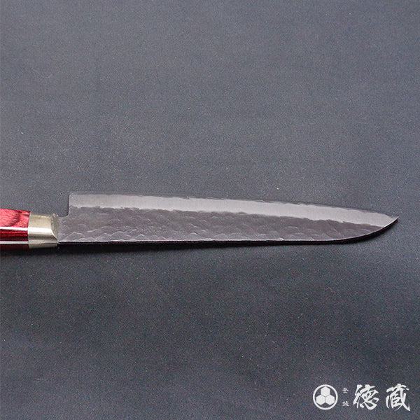 blue super carbon steel   hammered finish  Gyutou-knife (chef's knife)  red handle