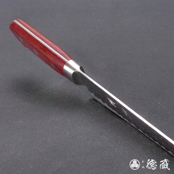 blue super carbon steel   hammered finish  Gyutou-knife (chef's knife)  red handle