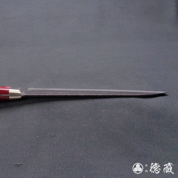 青S 黑色锤纹加工 三德刀 红色手柄