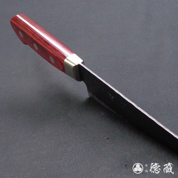 青S 黑色锤纹加工 三德刀 红色手柄