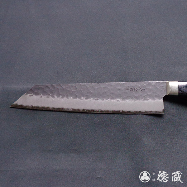 blue super carbon steel hammered black surface finish Kiritsuke-knife black handle