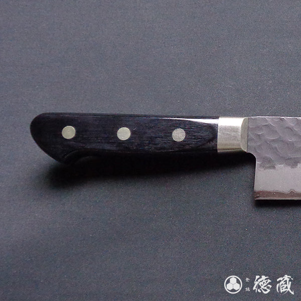 blue super carbon steel hammered black surface finish Kiritsuke-knife black handle
