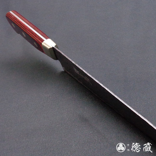 blue super carbon steel hammered black surface finish Kiritsuke-knife red handle