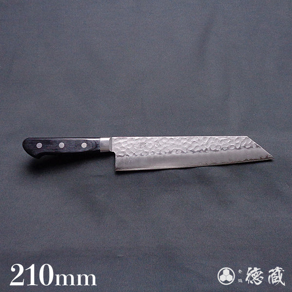 AUS8 槌目仕上 切付包丁 黒ハンドル
