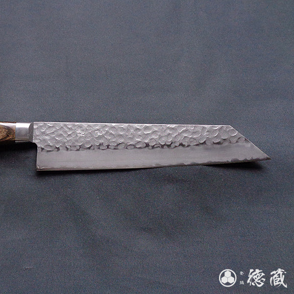 Stainless AUS8 Hammered Finish Kiritsuke Knife Dark Brown Handle