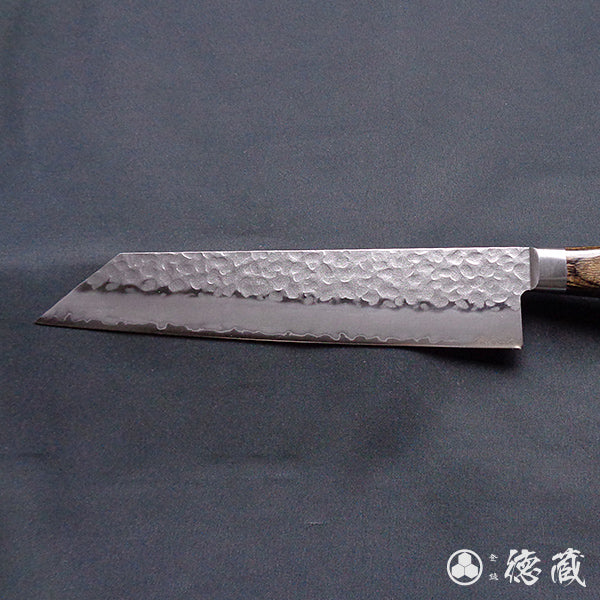 Stainless AUS8 Hammered Finish Kiritsuke Knife Dark Brown Handle