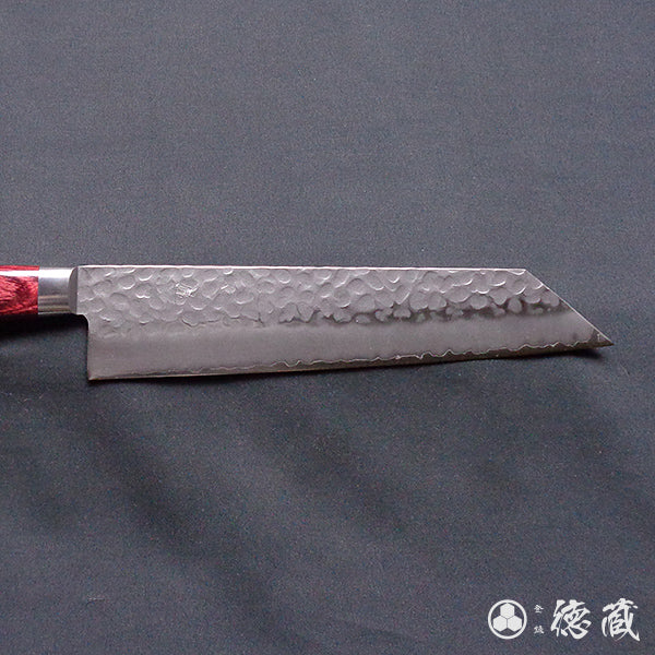 A8  hammered finish  Kiritsuke knife   red handle