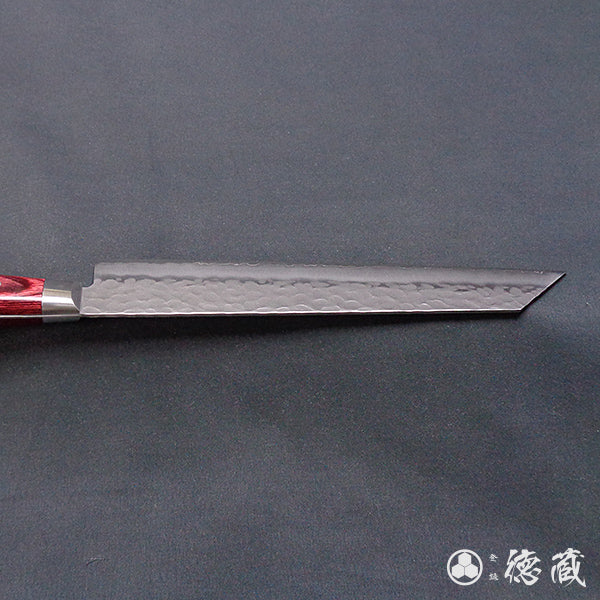 A8  hammered finish  Kiritsuke knife   red handle