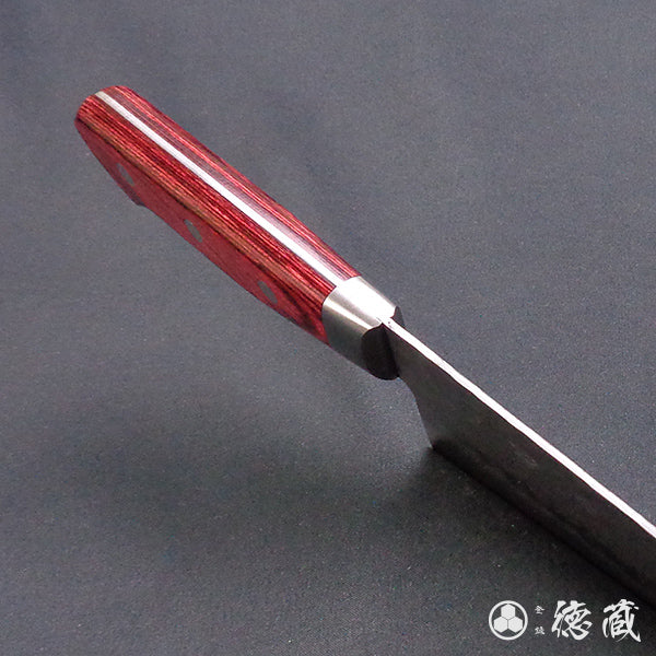 A8  hammered finish  Kiritsuke knife   red handle