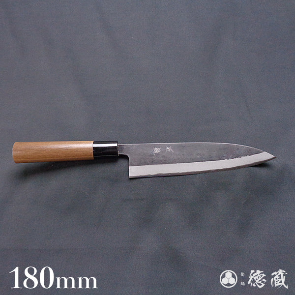 Carbon Blue Steel No. 2 Black Finish Gyuto Knife (Chef's Knife) Walnuts Handle