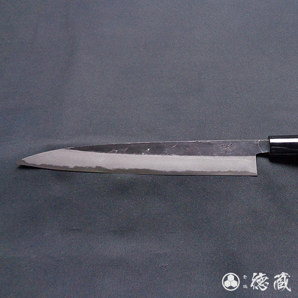 Carbon Blue Steel No. 2 Black Finish Sujibiki Knife (Muscle Knife) Walnuts Handle