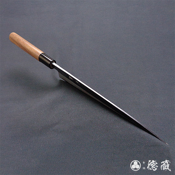Carbon Blue Steel No. 2 Black Finish Sujibiki Knife (Muscle Knife) Walnuts Handle