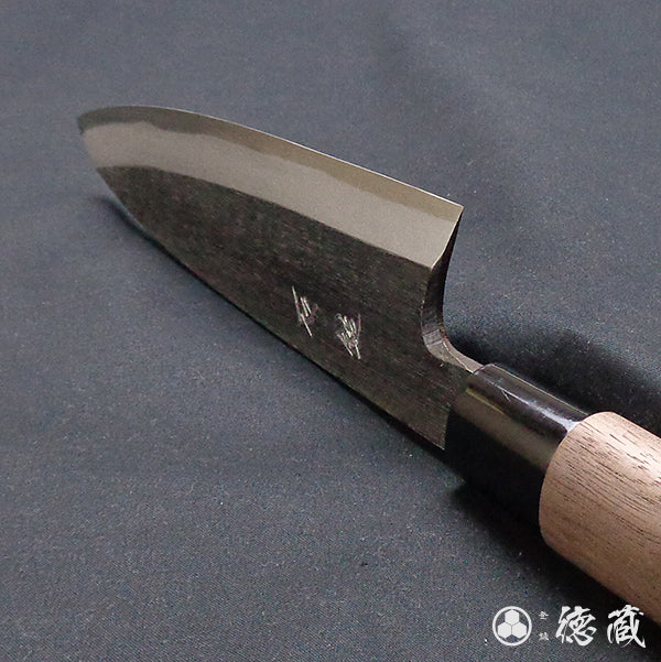blue-2 (blue-2 carbon steel) blackened finish Funayuki knife walnut handle