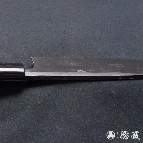 青二 黑面锻造加工 切鱼刀 胡桃木手柄