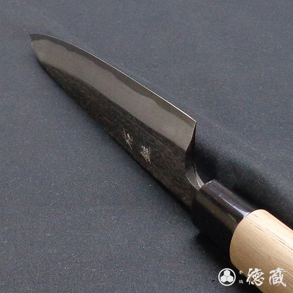 青二 黑面锻造加工 切鱼刀 胡桃木手柄