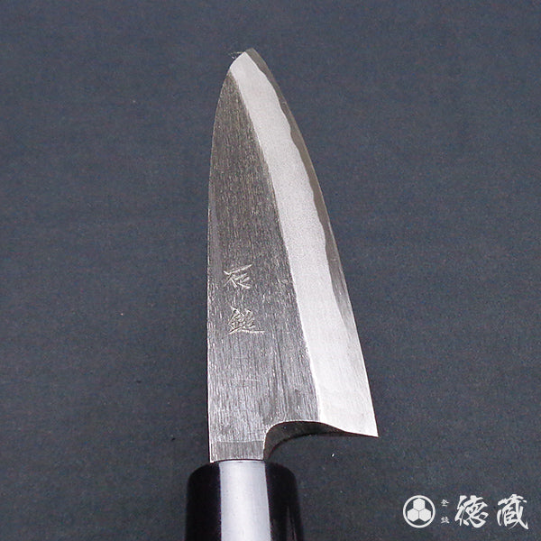 青二 黑面锻造加工 切鱼刀 胡桃木手柄